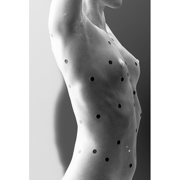 PETER PUKLUS<br/>0063 Girl with dots (negative), 2014, Vienna, analogue print on baryta-paper, 36 x 24,7 cm, ed. 5
