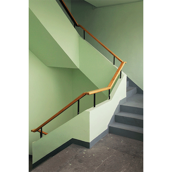 PETER PUKLUS<br/>6570_6579 Green Stairway, 2013, analogue print on color-paper, 36 x 24,7 cm, ed. 5