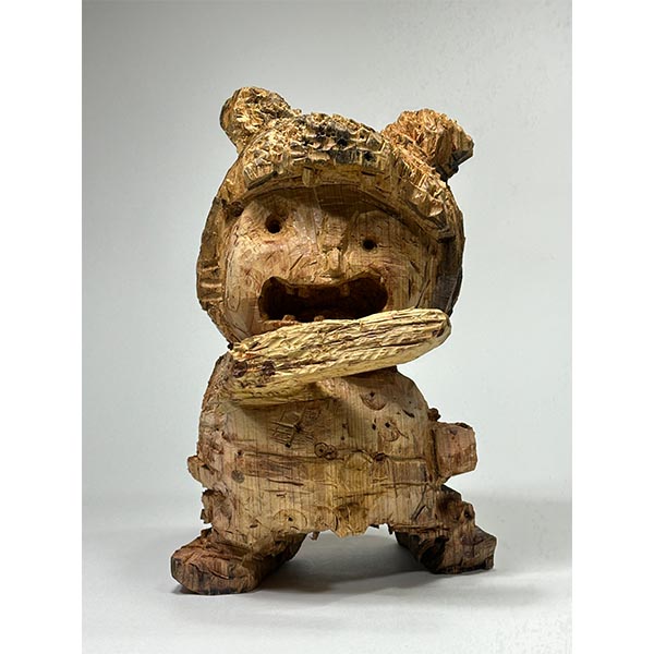 HIROSUKE YABE<br> Untitled (co232), 2024, wood, wax, oil, charcoal powder, kakishibu persimon tannin 32 x 21 x 23 cm