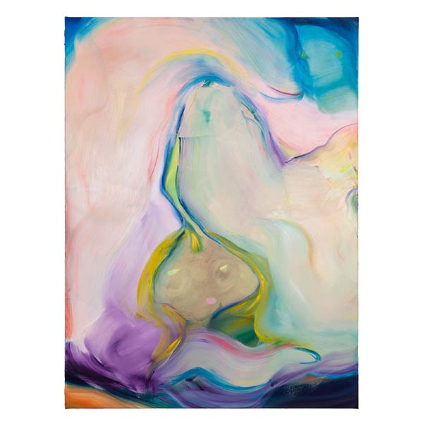ANETA KAJZER<br/>Erdbeerhasen, 2021, oil on canvas, 160 × 120 cm