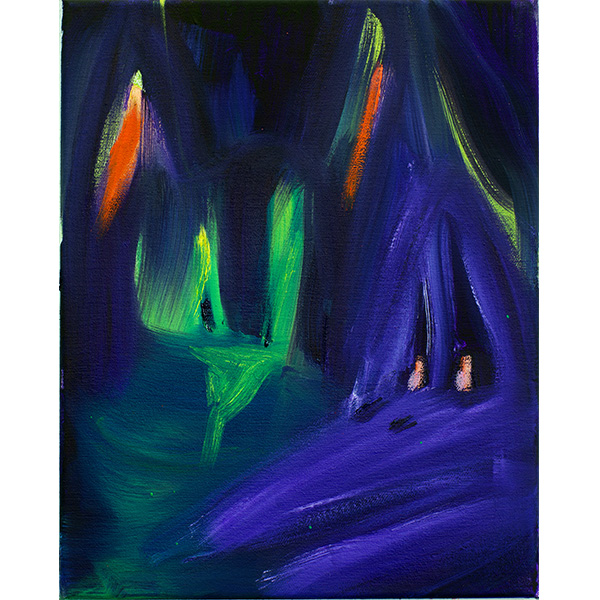 ANETA KAJZER<br/>Verschwörung, 2020, oil on canvas, 40 x 32 cm