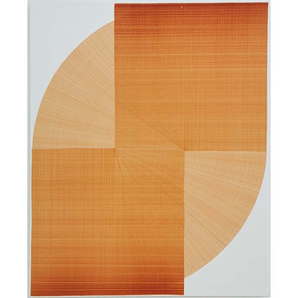 THOMAS TRUM<br />Two Brown Lines #16, 2021, marker drawing on paper, 135 x 105 cm