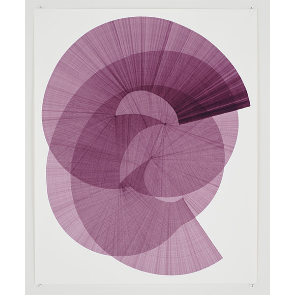 THOMAS TRUM<br/>LoopingLine #102, 2023, Acrylic on paper, 104 x 84 cm