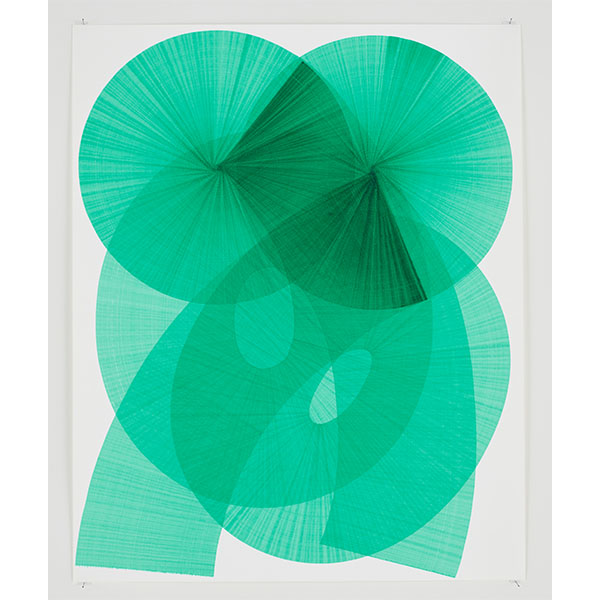THOMAS TRUM<br/>LoopingLine #99, 2023, Acrylic on paper, 104 x 84 cm