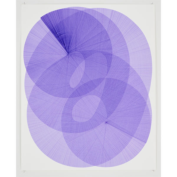 THOMAS TRUM<br/>LoopingLine #95, 2023, Acrylic on paper, 104 x 84 cm