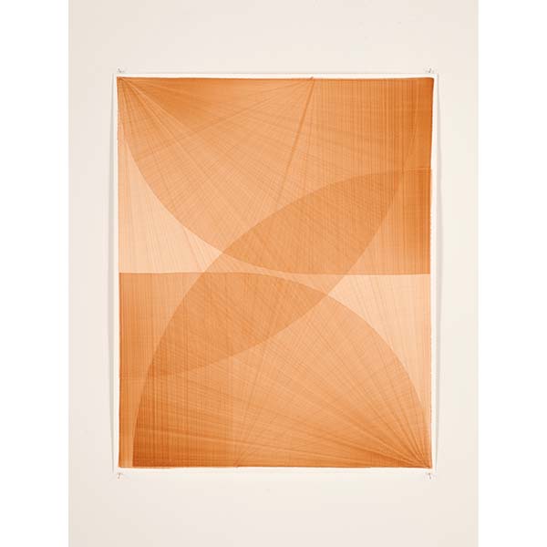 THOMAS TRUM<br />Four Brown Lines #1, 2020, marker drawing on paper, 104 x 84 cm