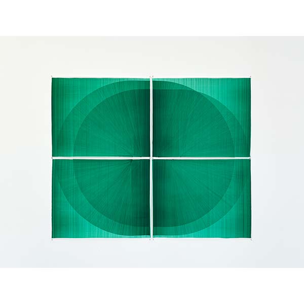 THOMAS TRUM<br />Three Green Lines, 2021, marker drawing on paper, 168 x 208 cm