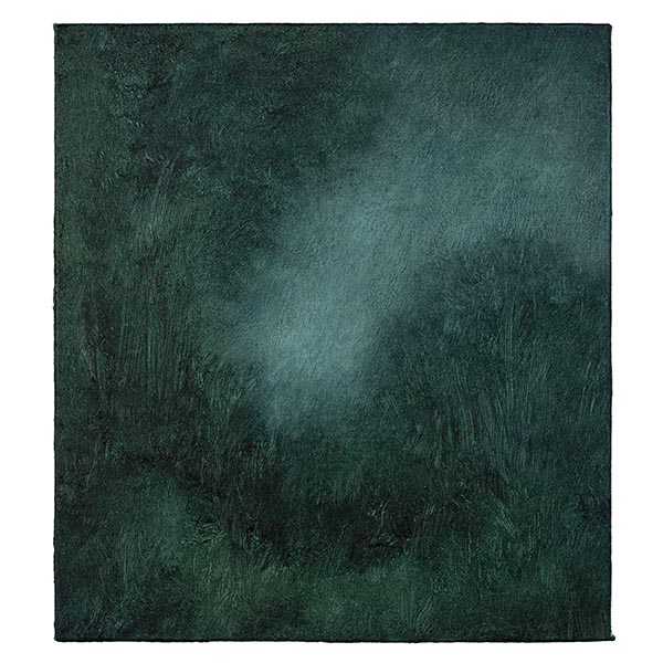JÖRG KRATZ<br>early morning gentle rain, 2023, oil on canvas, 20 x 18 cm
