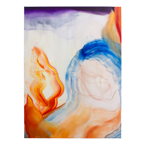 ANETA KAJZER<br/>Frau in Flammen, 2022, oil on canvas, 190 x 140 cm