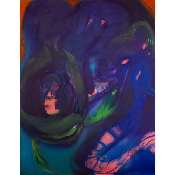 ANETA KAJZER<br>Du Hund, 2019, oil on canvas, 240 x 185 cm