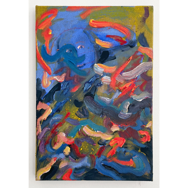 NINA LAMIEL BRUCHHAUS<br>Water Spirit, 2022, Öl, Ölkreide, Pigmente, Leimfarbe auf Leinen, 50 x 30 cm